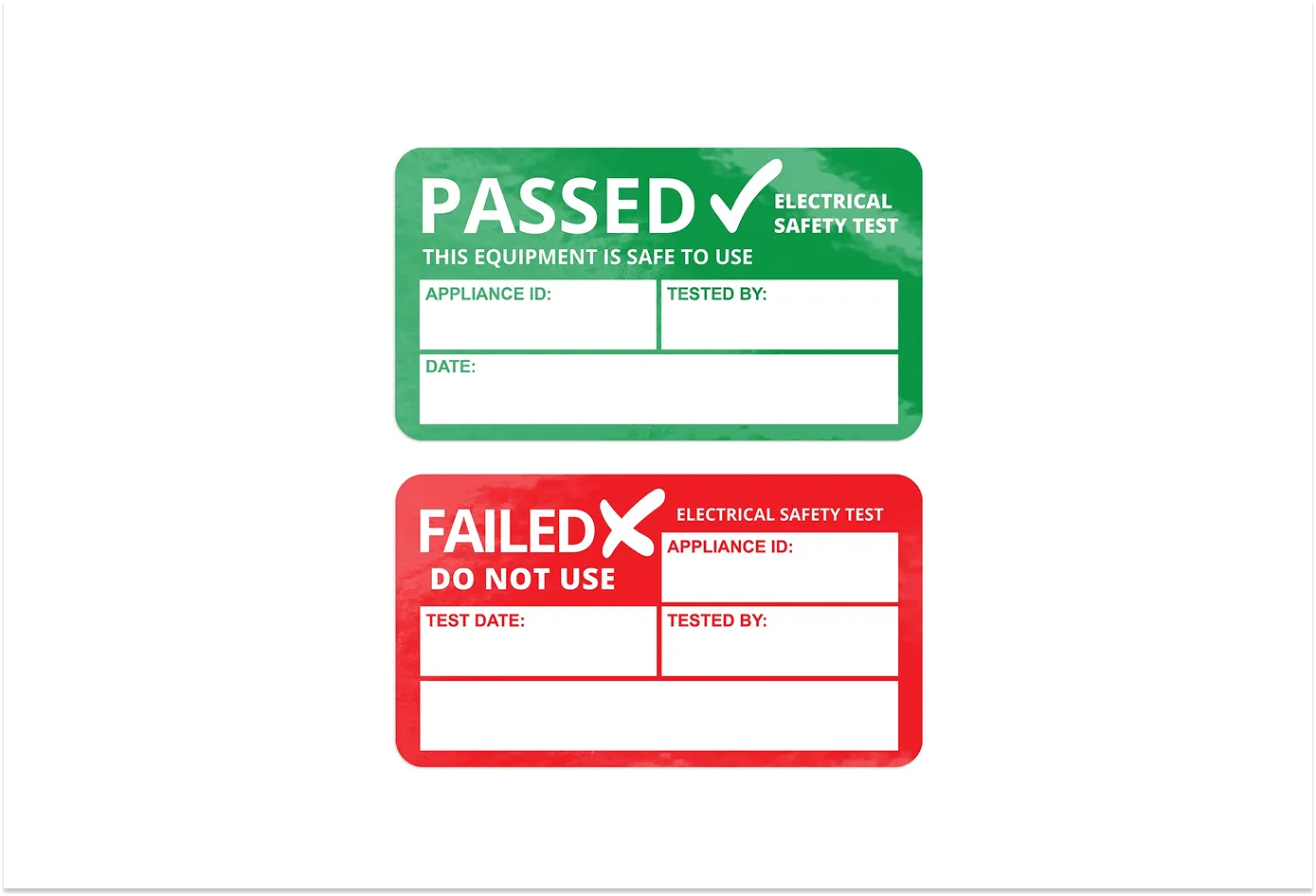 Electrical safety stickers for landlord EICR inspections