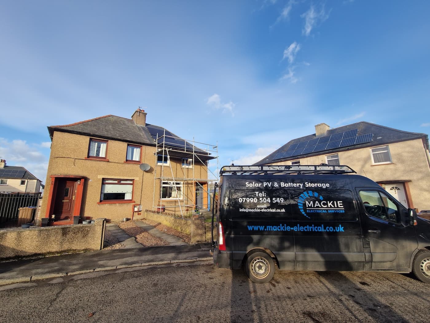 Solar panels installed on a home in Plean, near Falkirk